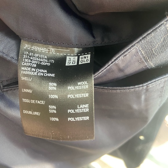 Uniqlo +J Wool Blend Tailored Jacket Dark Navy Size M - Picture 9 of 15